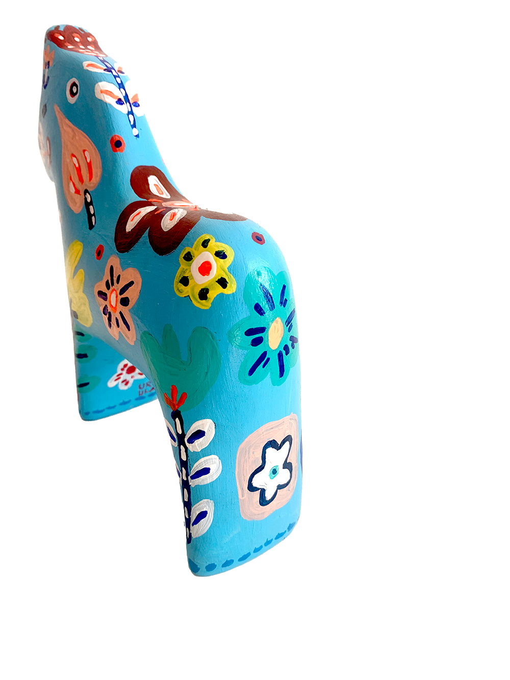 Schwedenpferd von der Designerin Ursula Tücks mit hochwertigen Farben angemalt.